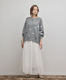 GRACE CONTINENTAL スパンコールニットトップ