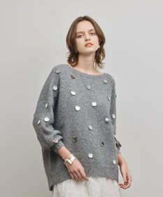 GRACE CONTINENTAL スパンコールニットトップ