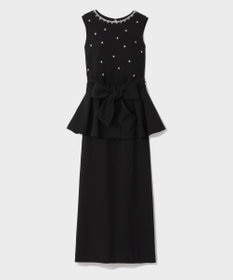 GRACE CONTINENTAL ペプラムリボンドレス