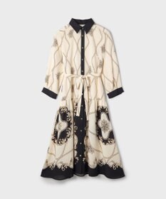 GRACE CONTINENTAL スカーフプリントシャツワンピース