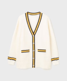 GRACE CONTINENTAL シャギーバイカラーニットカーディガン