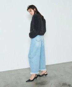 GRACE CONTINENTAL フェイクファーニットカーディガン