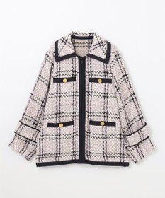 GRACE CONTINENTAL ツイードフーディーコート