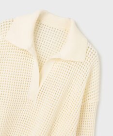 GRACE CONTINENTAL メッシュVネックニットトップ