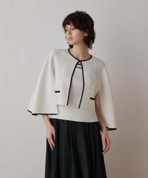  バイカラースリットニットカーディガン