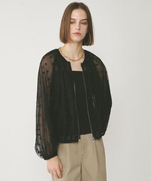  チュールノーカラーブルゾン