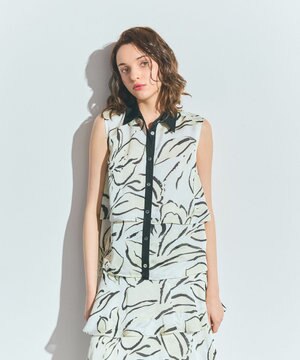  プリントレイヤードノースリーブ