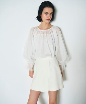  ツイードラップショートパンツ