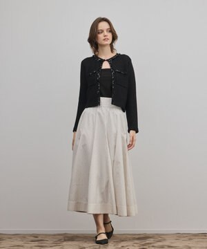  ラメドットタフタジャガードスカート