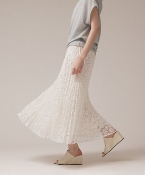  レースプリーツスカート