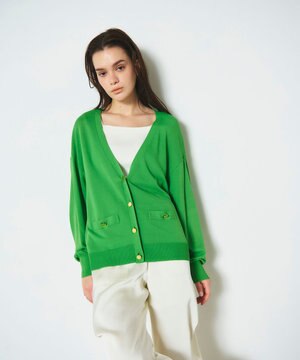  ルーズVネックニットカーディガン
