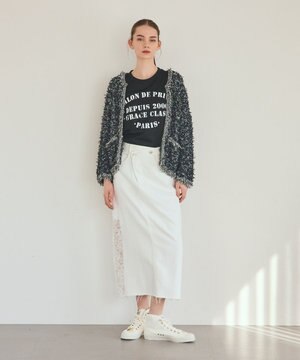  ツイーディーニットジャケット