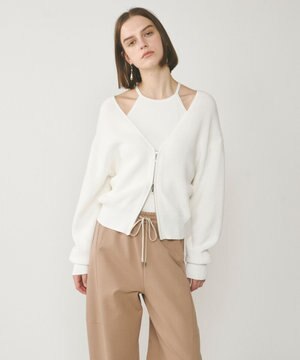  ハイゲージ畦ニットカーディガン