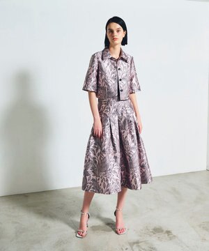  ボタニカルジャガードシャツ