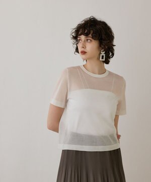  ブライトシアーニットトップ