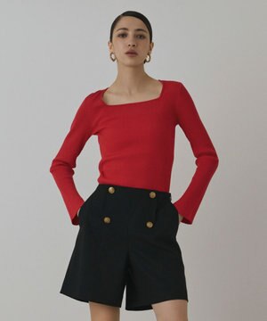  ダブルボタンショートパンツ