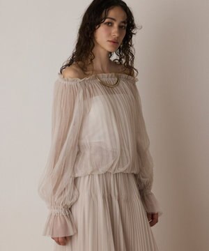  チュールプリーツトップ