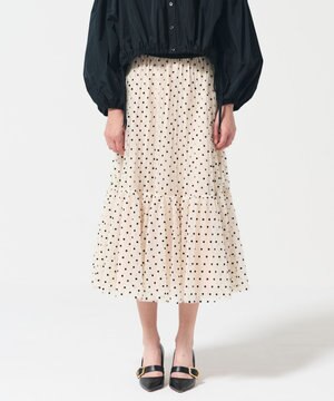  チュールドットスカート