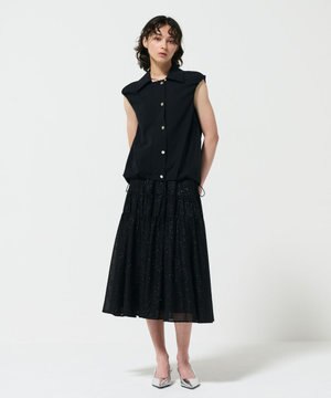  シフォンカットジャガードスカート