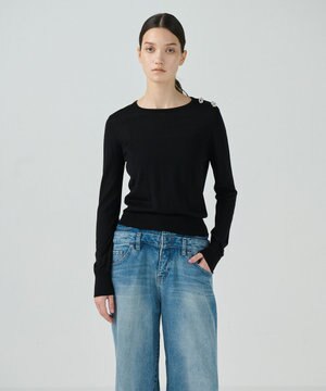  クルーニットトップ