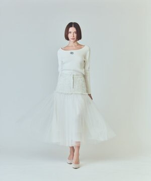  ツイードコンビチュールスカート