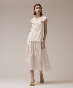  フリルカラートップ