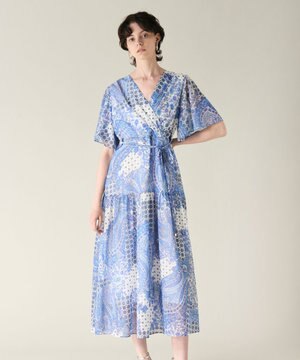  ペイズリーカシュクールワンピース