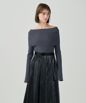  オフショルニットトップ