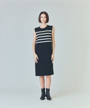  ボーダーパールワンピース