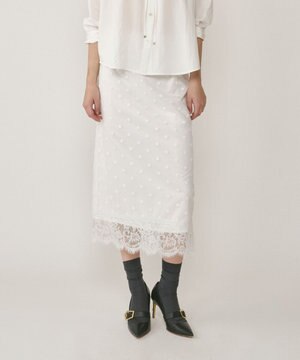  ドットチュールタイトスカート