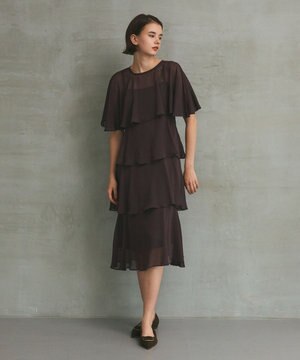  シフォンケープドレス