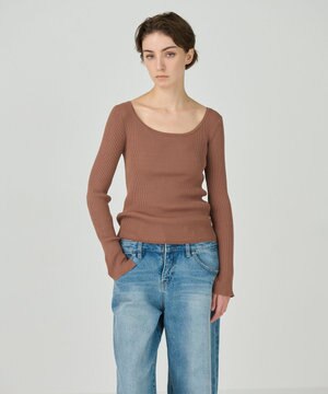  リブニットトップ