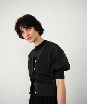  ラメシアードルマンニットカーディガン