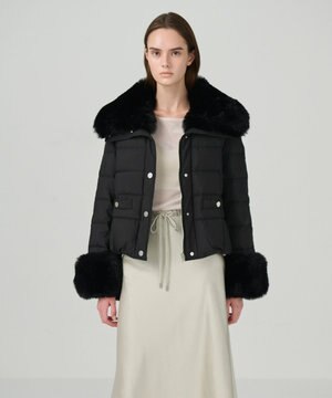  ファーショートダウンジャケット
