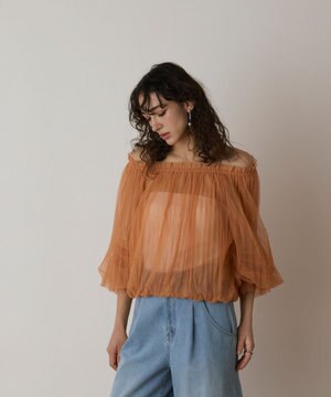  チュールプリーツトップ