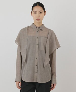  ストール付シャツ