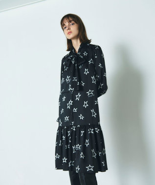GRACE CONTINENTAL スタープリントミニワンピース ブラック