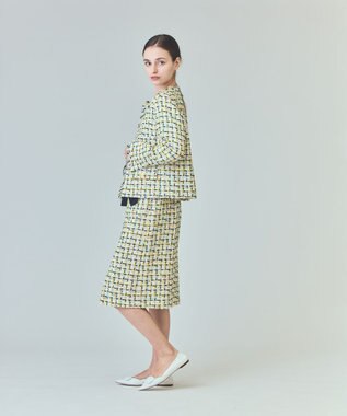 GRACE CONTINENTAL チュールヤーンツイードジャケット イエロー