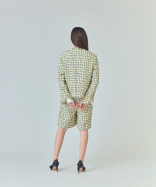 GRACE CONTINENTAL チュールヤーンツイードジャケット イエロー