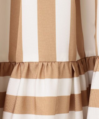 GRACE CONTINENTAL ボーダーコンビスカート キャメル