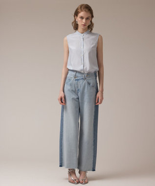 GRACE CONTINENTAL リメイクストレートデニムパンツ ブルー