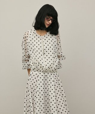 GRACE CONTINENTAL ドットフロッキーブルゾン