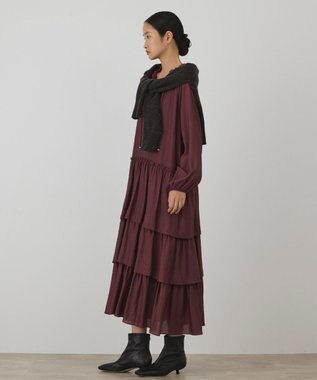 GRACE CONTINENTAL ヨウリュウティアードワンピース ボルドー