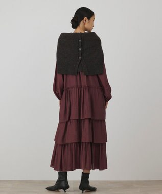 GRACE CONTINENTAL ヨウリュウティアードワンピース ボルドー
