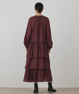 GRACE CONTINENTAL ヨウリュウティアードワンピース ボルドー