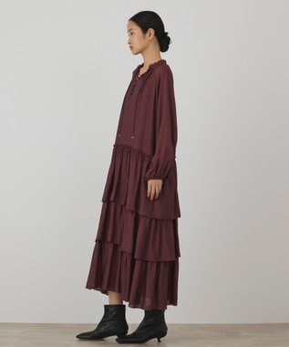 GRACE CONTINENTAL ヨウリュウティアードワンピース ボルドー