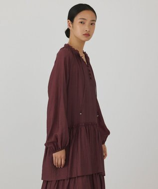 GRACE CONTINENTAL ヨウリュウティアードワンピース ボルドー