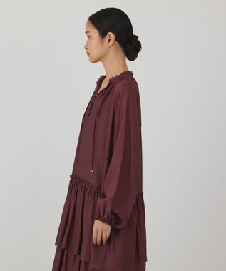 GRACE CONTINENTAL ヨウリュウティアードワンピース ボルドー