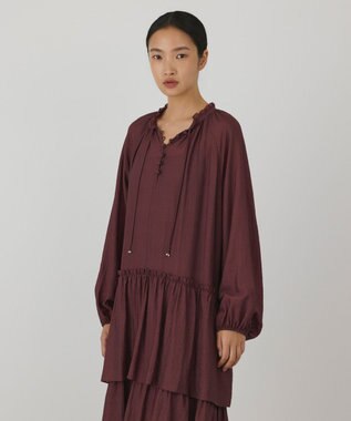 GRACE CONTINENTAL ヨウリュウティアードワンピース ボルドー