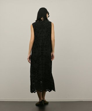 GRACE CONTINENTAL フラワーカットワークワンピース ブラック